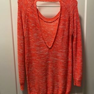 Coral open back sweater